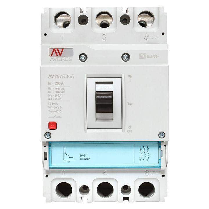  Выключатель автоматический 200А 80кА AV POWER-2/3 TR AVERES EKF mccb-23-200H-TR-av фото в каталоге от BTSprom.by