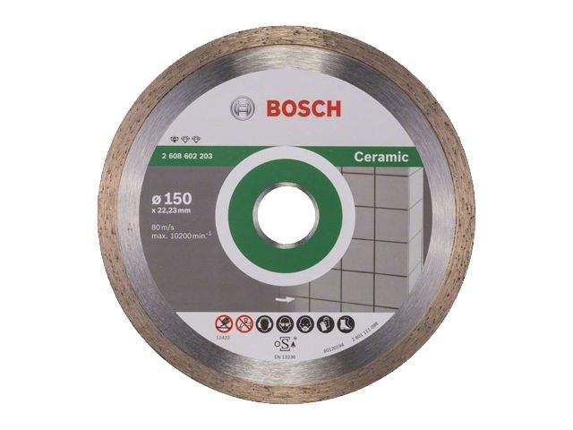 алмазный круг 150х22 мм по керамике сплошн. standard for ceramic bosch (сухая резка) 2608602203 от BTSprom.by