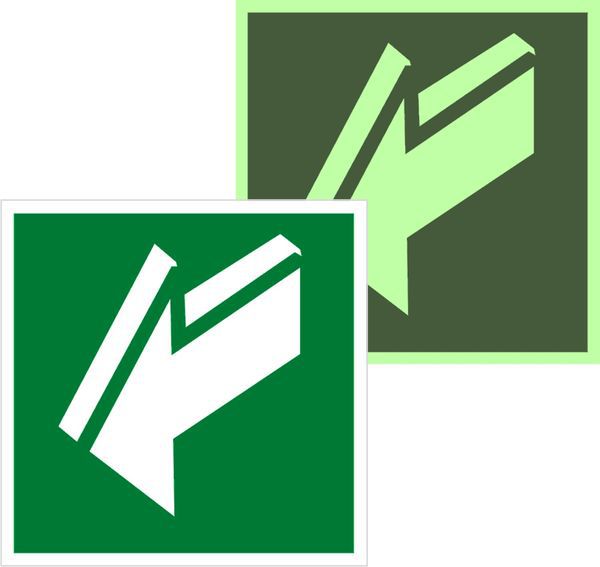 знак эвакуационный e 19 "открывать движением на себя" 200х200мм пленка самоклеящаяся с фотолюминесцентным покрытием ekf an-e-19-f от BTSprom.by