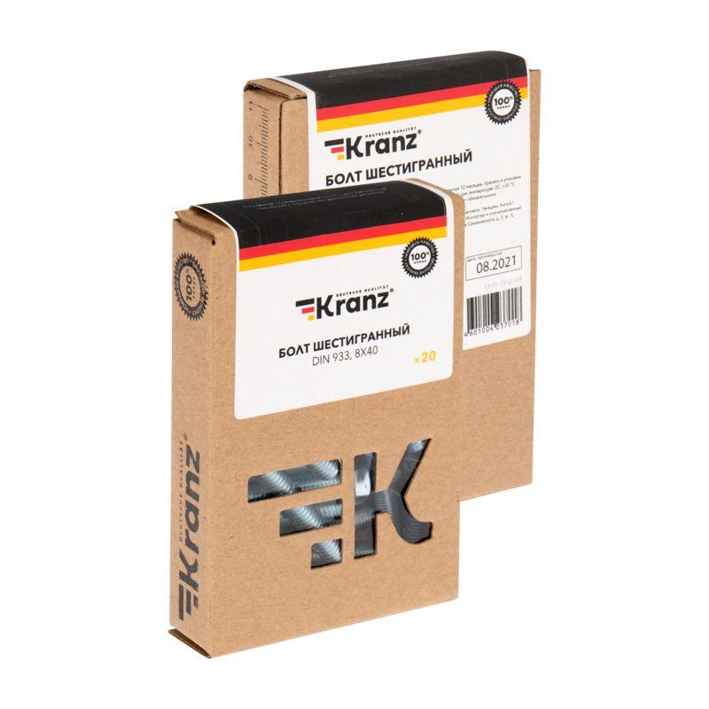  Болт с шестигранной головкой 8х40 DIN 933 (уп.20шт) Kranz KR-01-3512-028 фото в каталоге от BTSprom.by