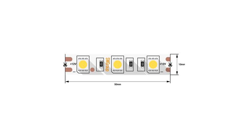 лента светодиодная стандарт 5050 60led/м 14.4вт/м нейтр. бел. 12в ip20 со скотчем 3м (уп.5м) swg standard 00-00007267 от BTSprom.by