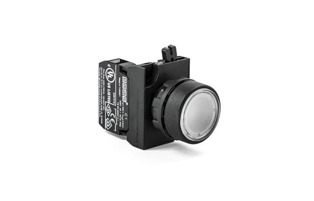 кнопка нажимная круглая бел. (1но) emas cp100db от BTSprom.by