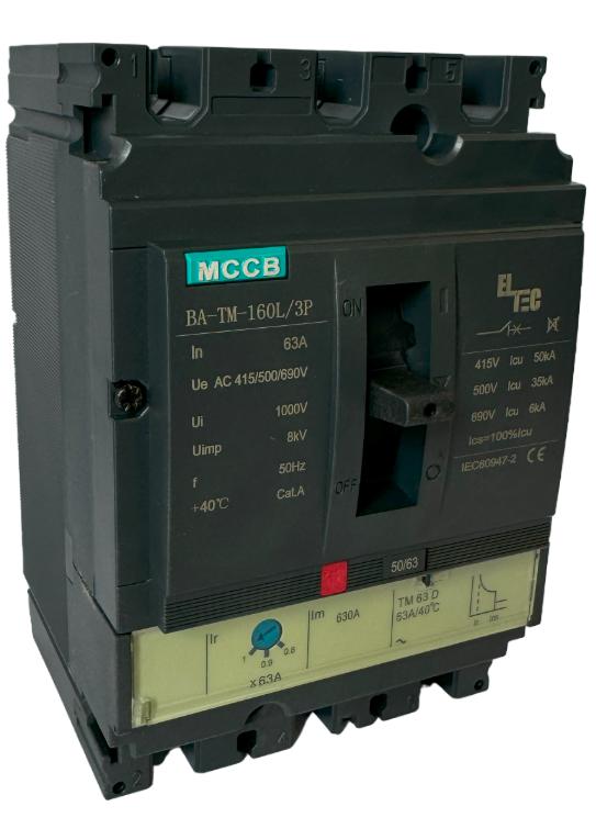  Выключатель автоматический MCCB BA-TM-160L/3P 63А (термомагнитый ТМ ICU:50KA) ELTEC 1200063 фото в каталоге от BTSprom.by