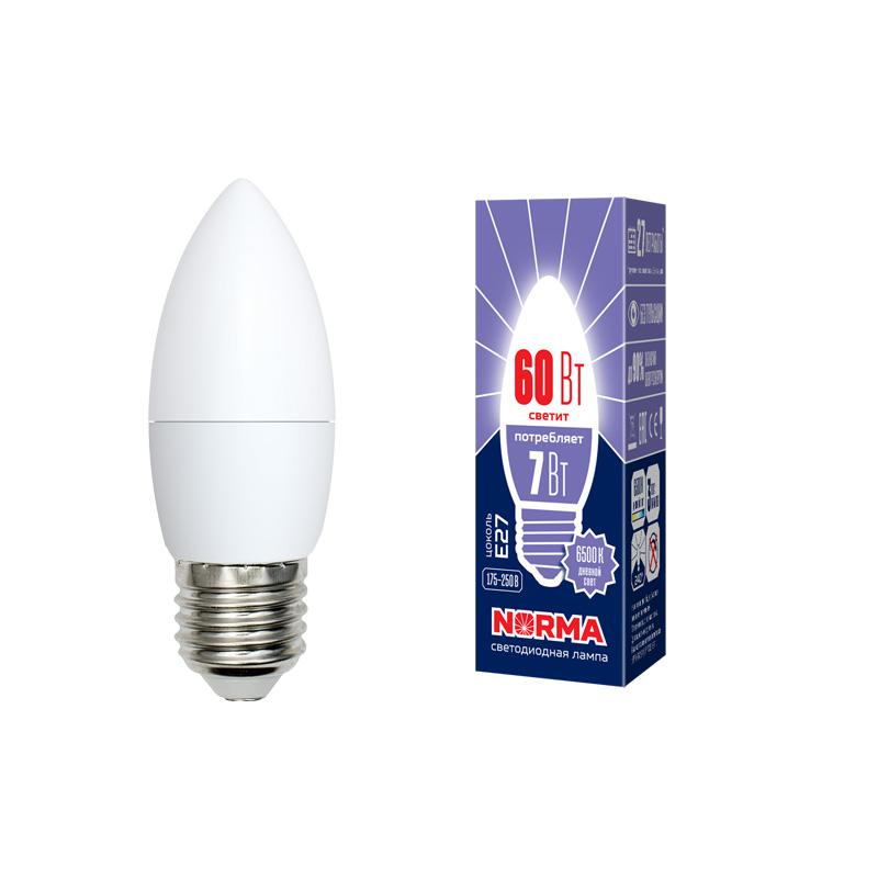 лампа светодиодная led-c37-7w/dw/e27/fr/nr norma 7вт матовая e27 (упак. картон) volpe ul-00003797 от BTSprom.by