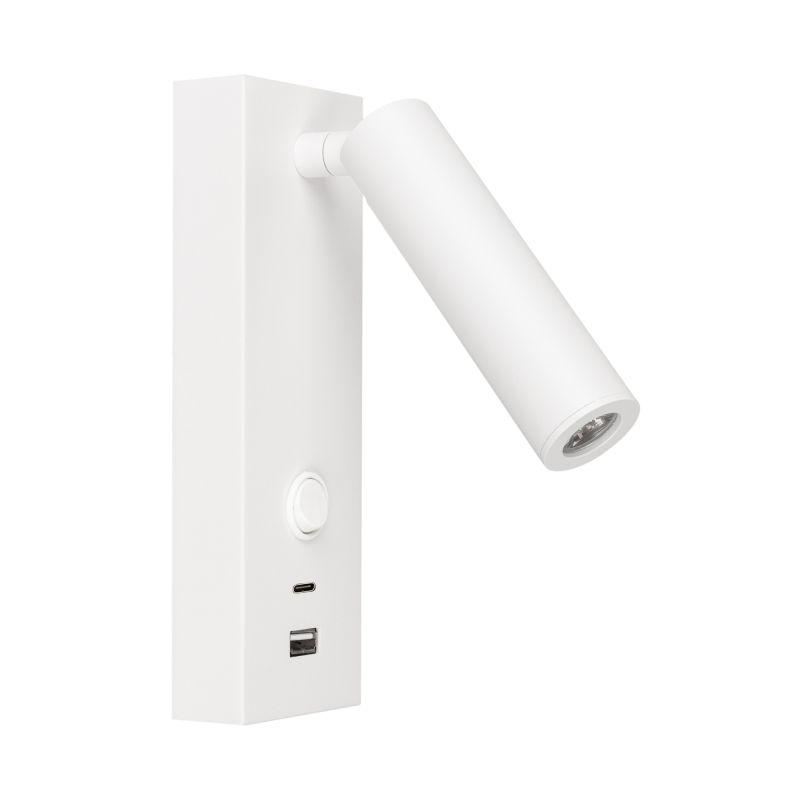 светильник светодиодный sp-bed-charge-s60x125-3w warm3000 (wh 20 deg 230в usb-a usb-c) ip20 металл arlight 031394(1) от BTSprom.by