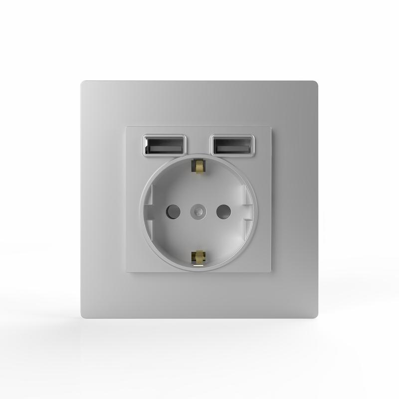 розетка 1-м сп pixel ip20 с заземл. с 2-мя заряд. устр. usb тип a+a механизм айс tokov electric tke-px-r1u2a-c34 от BTSprom.by