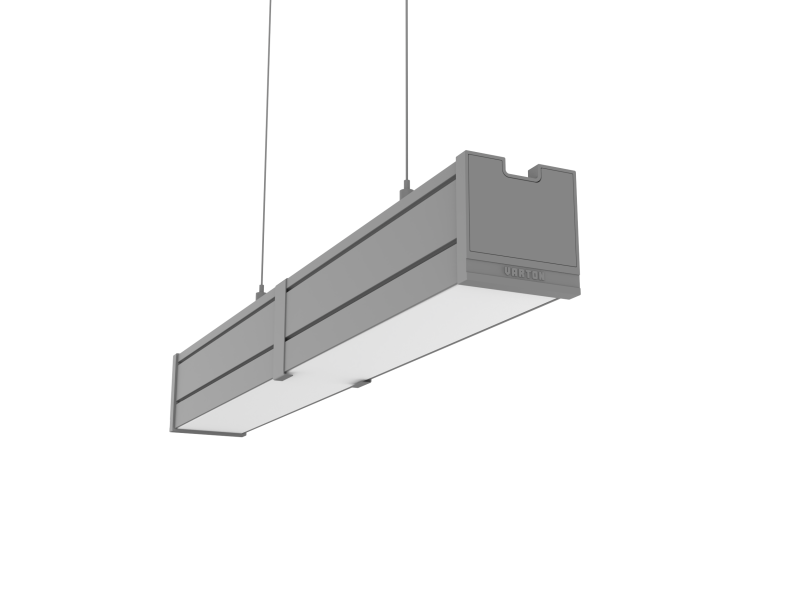 светильник светодиодный mercury pro gl 523х66х68 26вт 4000к cri90 подвесной/накладной рассеив. опал закал. стекло ral7045 сер. муар с декоративным проводом 2м и комплектом подвесов 2м varton v1-r0-7r256-31gop-5402640 от BTSprom.by