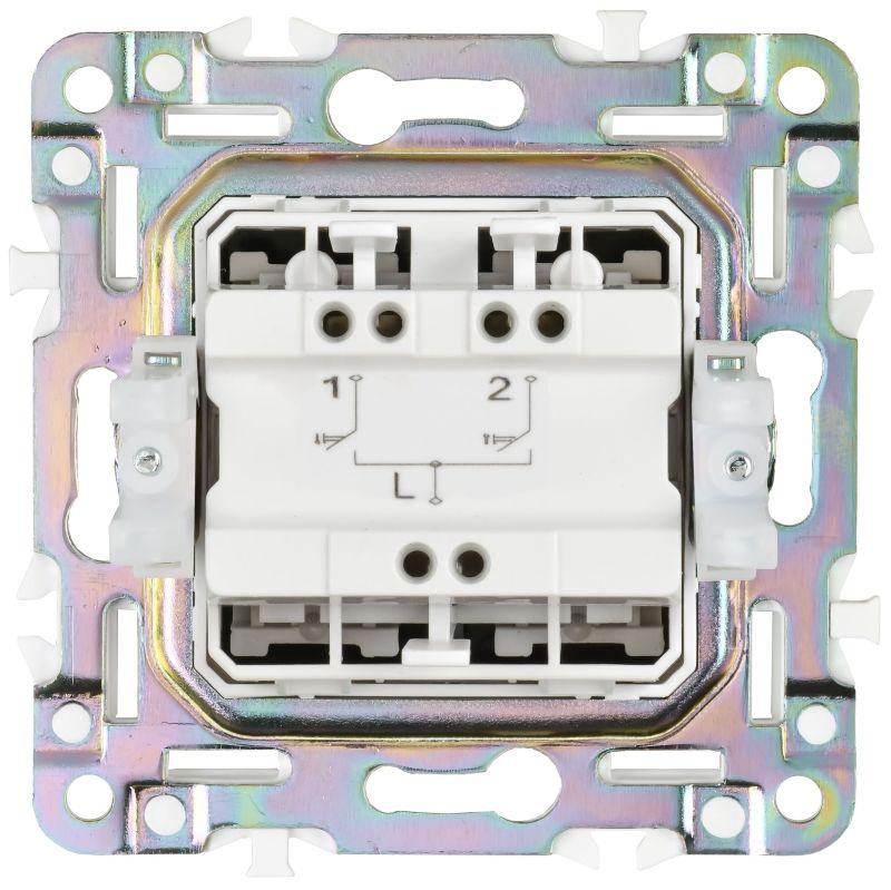  Выключатель жалюзи SKANDY 10А SK-V12N никель IEK SK-V15-0-10-K50 фото в каталоге от BTSprom.by