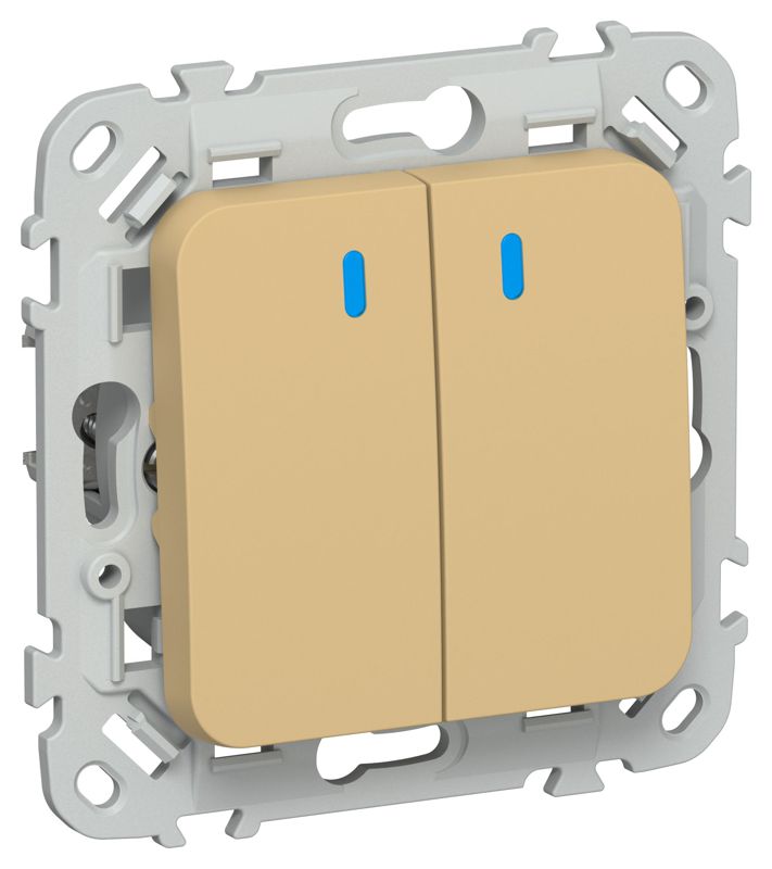 выключатель кнопочный 2-кл. сп flite вс12-2-1-флшм 10а с индикацией механизм шамуа iek fi-v24-1-10-1-k89 от BTSprom.by