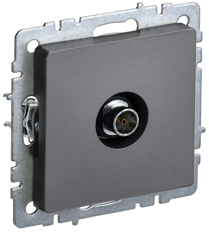 розетка телевизионная оконечная tv сп brite ртв11-0-брс механизм сталь iek br-a10-o-k46 от BTSprom.by