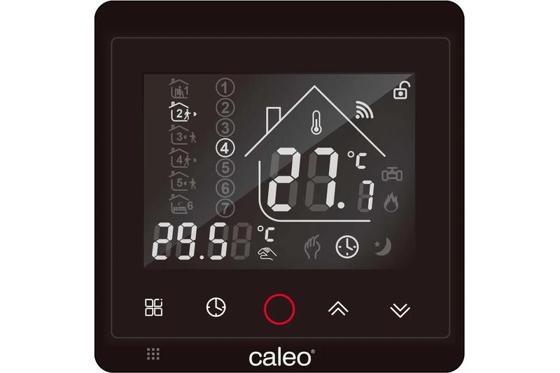 терморегулятор с936 wi-fi black lux встраиваемый цифровой программируемый 3.5квт caleo 0к-00000740 от BTSprom.by