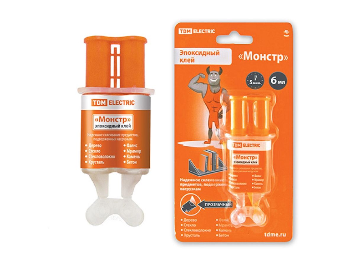 клей эпоксидный "монстр", прозрачный, шприц, 6 мл tdm sq0542-0006 от BTSprom.by