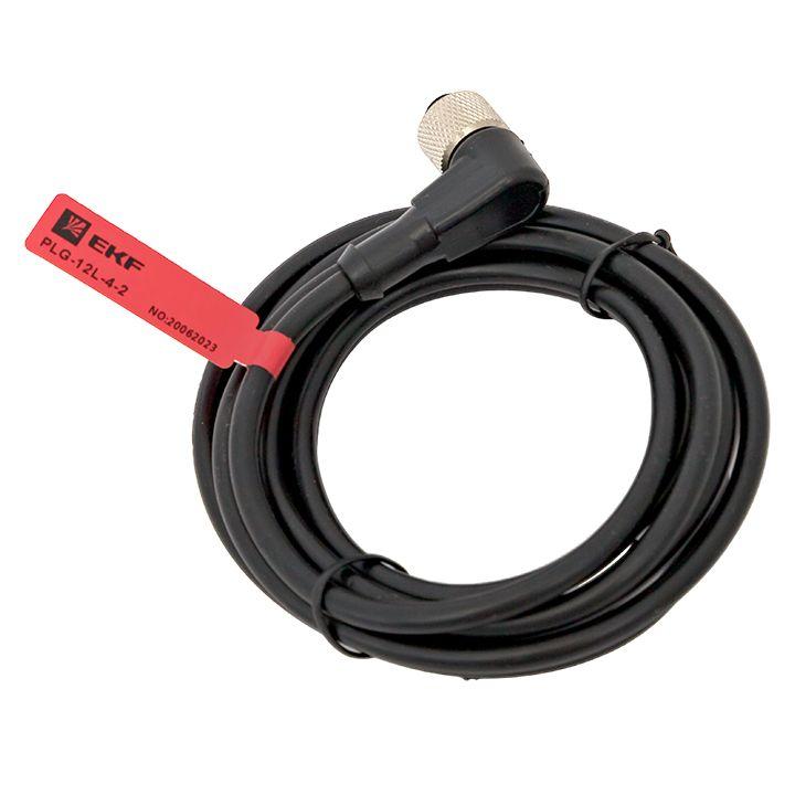 кабель-разъем м12 4-pin угловой ekf plg-12l-4-2 от BTSprom.by