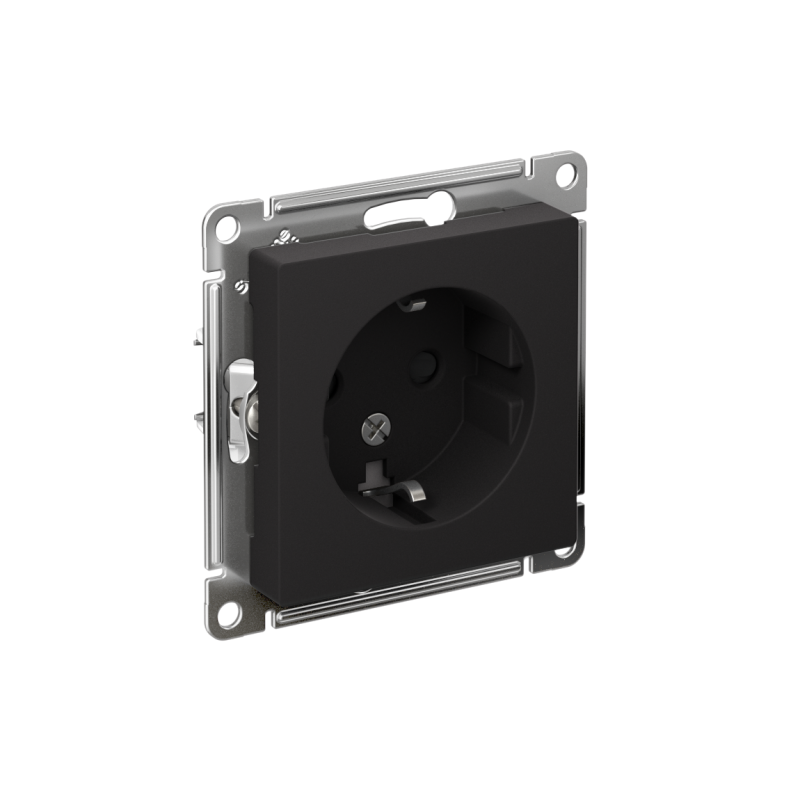 розетка 1-м сп atlasdesign 16а ip20 с заземл. защ. шторки механизм карбон se atn001045 от BTSprom.by