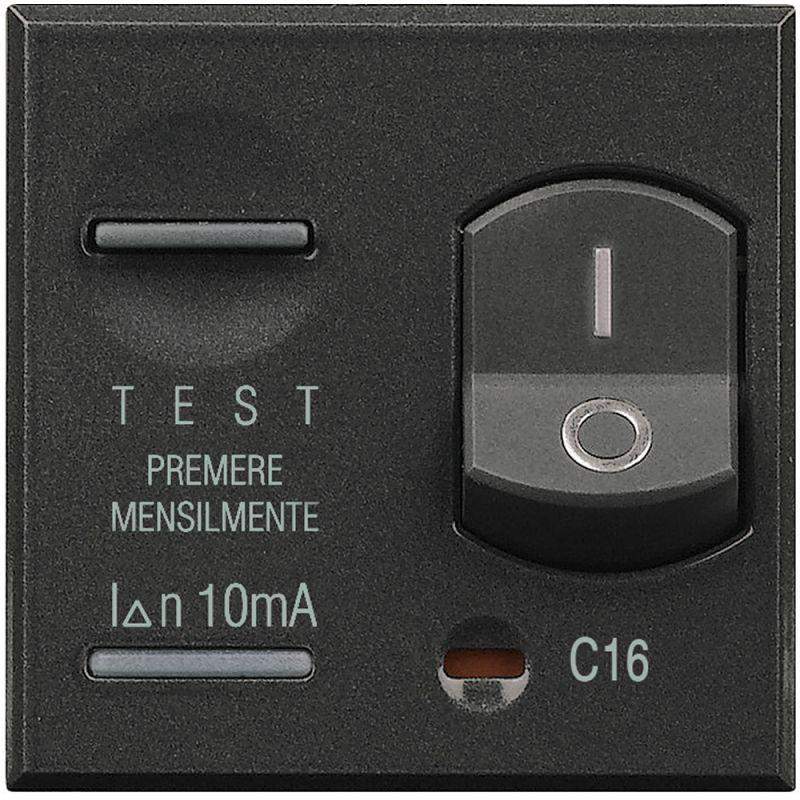 выключатель автоматический дифференциального тока 2п 16а axolute salvavita размыкающ. способн. 3000а; 127/230в 2мод. индикатор состояния контактов; кнопка контроля антрацит leg btc hs4305/16 от BTSprom.by