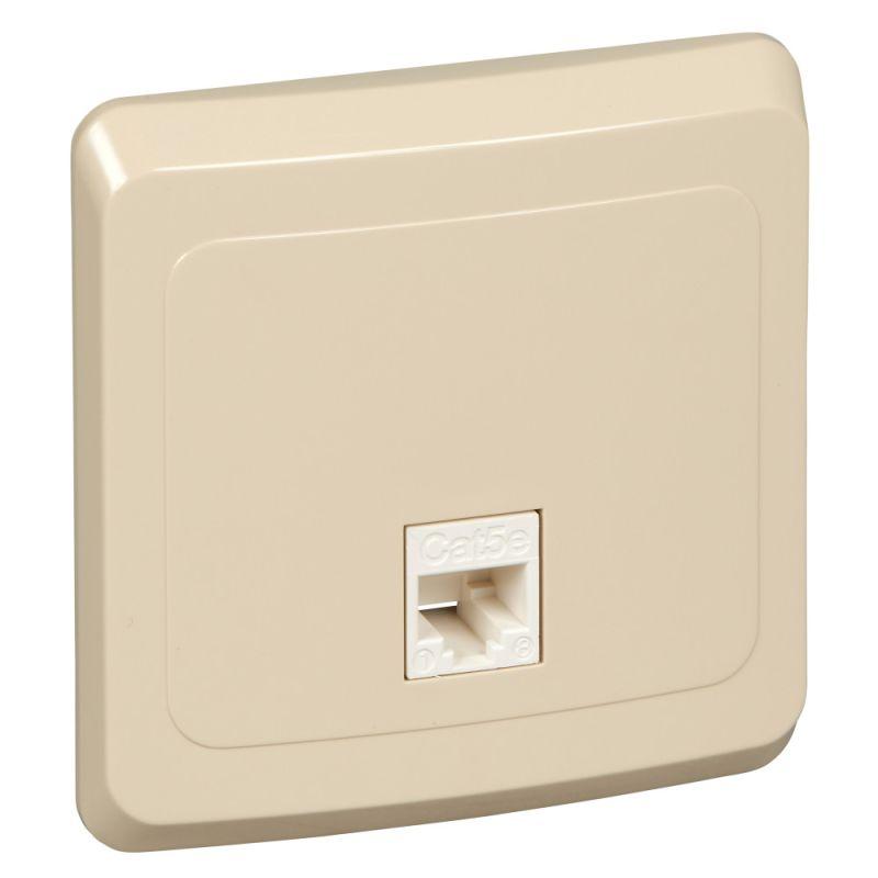 розетка компьютерная 1-м сп этюд rj45 кат.5e крем. se komc-001k от BTSprom.by