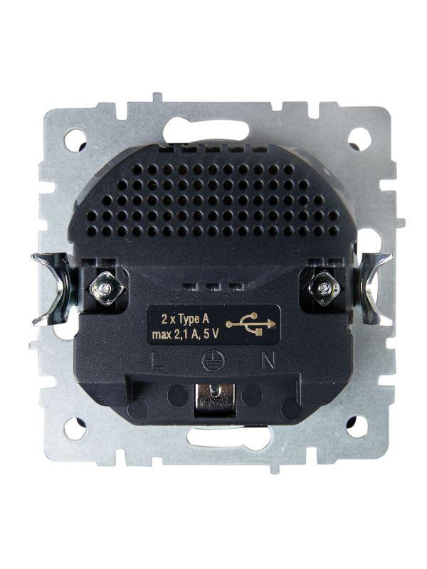  Розетка BRITE РЮш10-1-БрМ 16А с USB A+A 2.1А с заземл. защ. шторки механизм маренго IEK BR-R14-16-U21-D21-K35 фото в каталоге от BTSprom.by