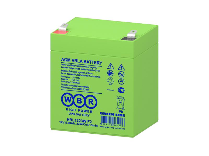 Аккумулятор 12В 5.6А.ч WBR HRL1223W F2 WBR фото в каталоге от BTSprom.by