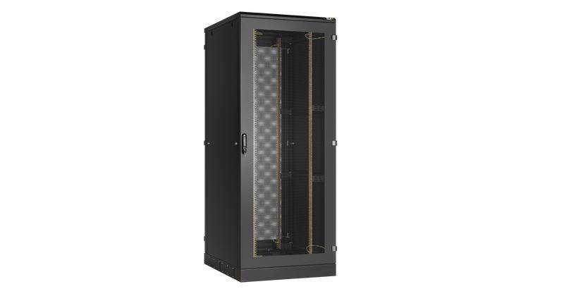 шкаф напольный 19дюйм 33u 800х1660х1000мм одностворчат. перфорир. двери; одностворчат. цельнометал. боков. стенки разобран. черн. tlk tfa-338010-pmpm-bk от BTSprom.by