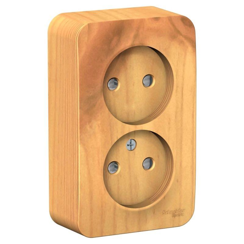 розетка 2-м оп blanca 16а ip20 250в без заземл. защ. шторки с изолир. пластиной ясень se blnra001215 от BTSprom.by