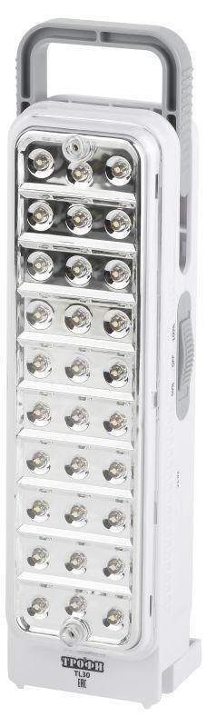 фонарь аккумуляторный кемпинговый tl30 30led аккум. 4в 1.5а.ч зу 220в с ручкой (картон. упак.) трофи б0002595 от BTSprom.by