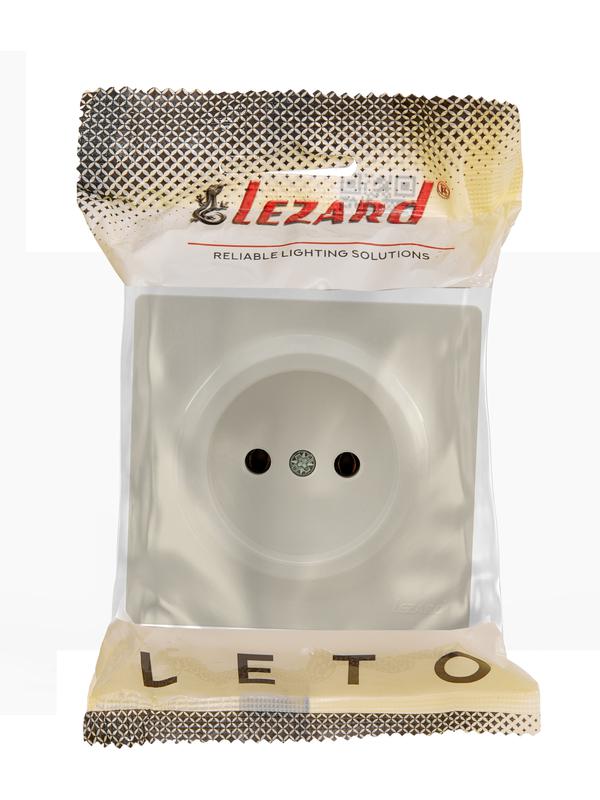 розетка 1-м оп leto без заземл. пбт крем lezard 752-0300-121b от BTSprom.by