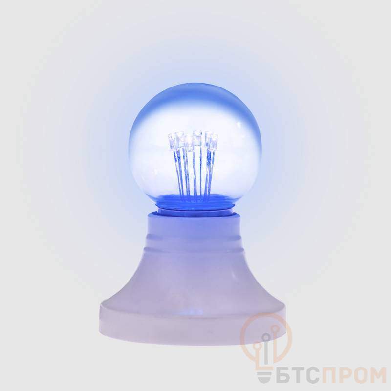  Лампа светодиодная 1Вт шар d45 6LED прозрачная син. E27 эффект лампы накаливания Neon-Night 405-123 фото в каталоге от BTSprom.by