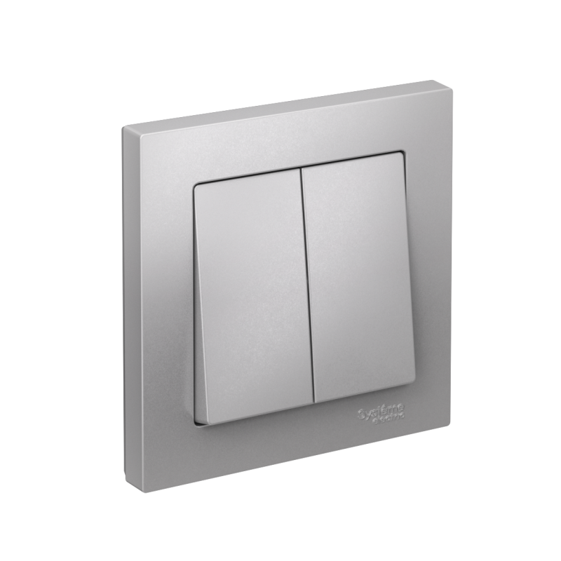 выключатель 2-кл. atlasdesign (сх. 5) 10ax быстрозажим. клем. в сборе алюм. se atn000352s от BTSprom.by