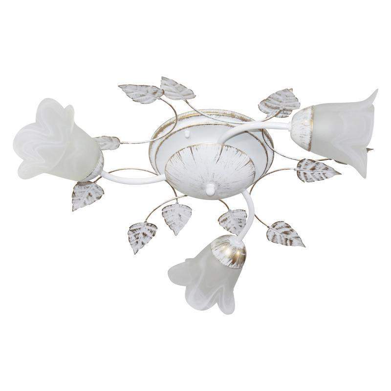  Светильник "Глория" 131 (плафон Ландыш) НПБ 01-3х60-111 Е14 [ИМ] потолочн. бел./зол. Элетех 1005405109 фото в каталоге от BTSprom.by