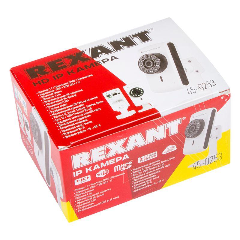  Видеокамера IP с ИК подсвет. и Wi-Fi (1/4дюйм OmniVision CMOS 1Мп; 1280х720P (25к/с) 3.6мм; 0.01Лк; ИК до 15 м; 2 потока; ONVIF) бел. Rexant 45-0253 фото в каталоге от BTSprom.by