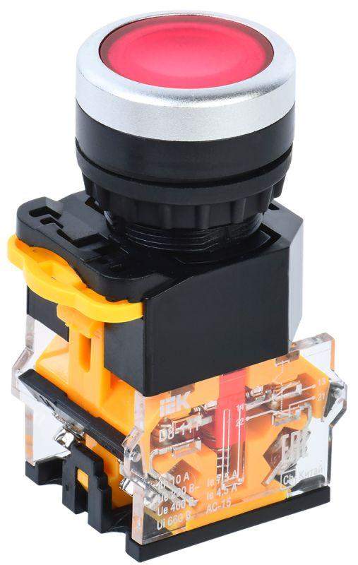 кнопка d8-11t d22мм 1но+1нз с фиксацией красн. karat iek bbt30-11t-3-21-k04 от BTSprom.by