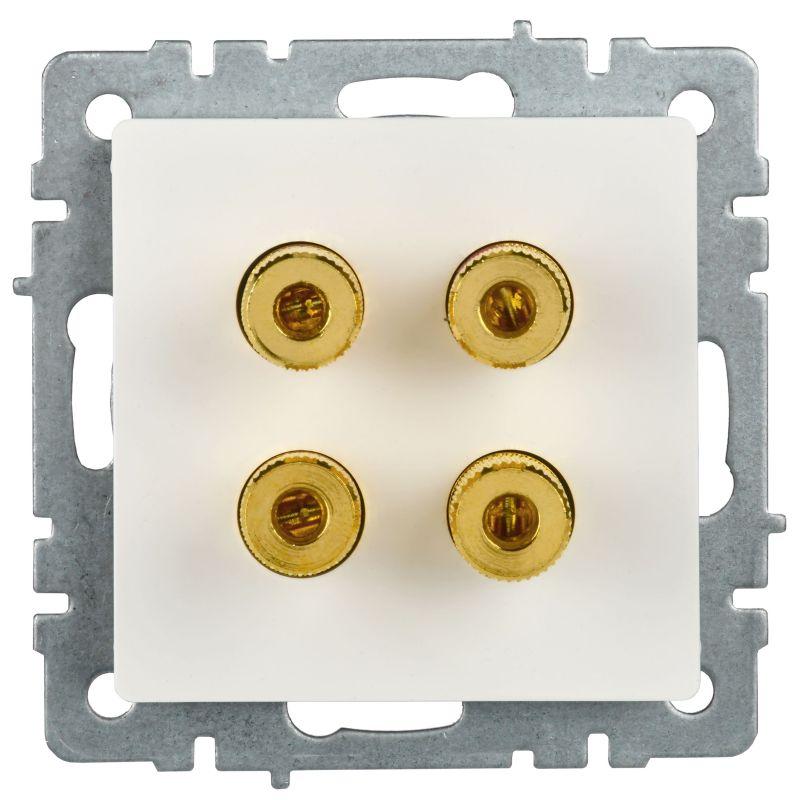  Аудиорозетка 4-м BRITE РА10-БрБ механизм бел. IEK BR-S40-K01 фото в каталоге от BTSprom.by