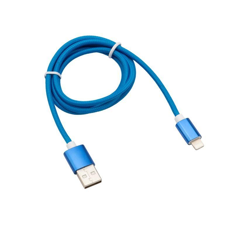 кабель usb-lightning 1м син. нейлоновая оплетка rexant 18-7052 от BTSprom.by
