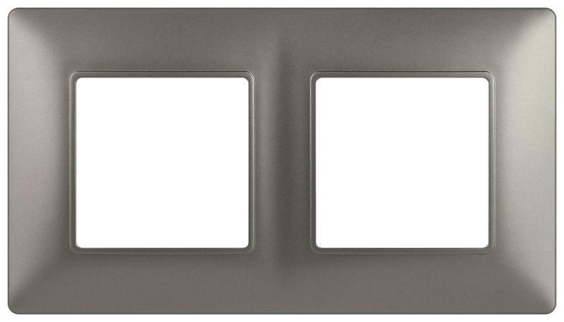 рамка 2-м elegance 14-5002-16 для розеток и выключателей титан эра б0065815 от BTSprom.by