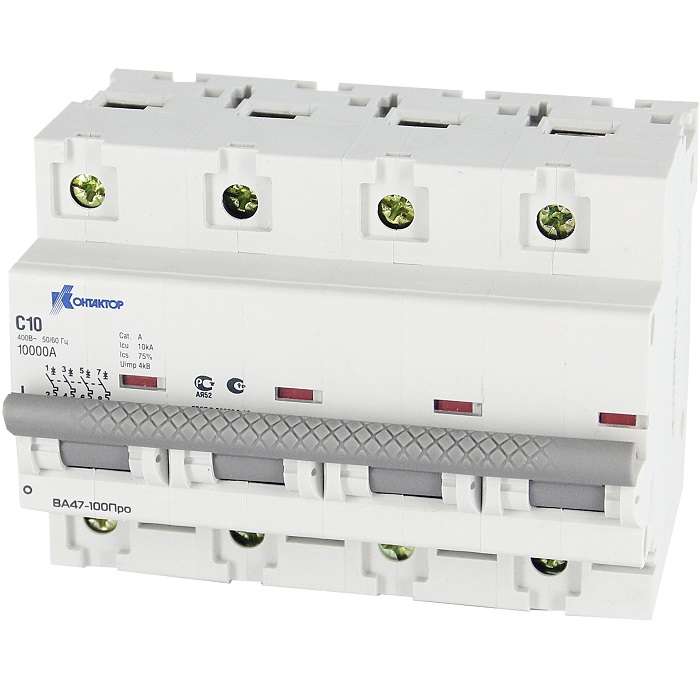 выключатель автоматический модульный 4п c 10а 10ка ва47-100про контактор 7000360 от BTSprom.by