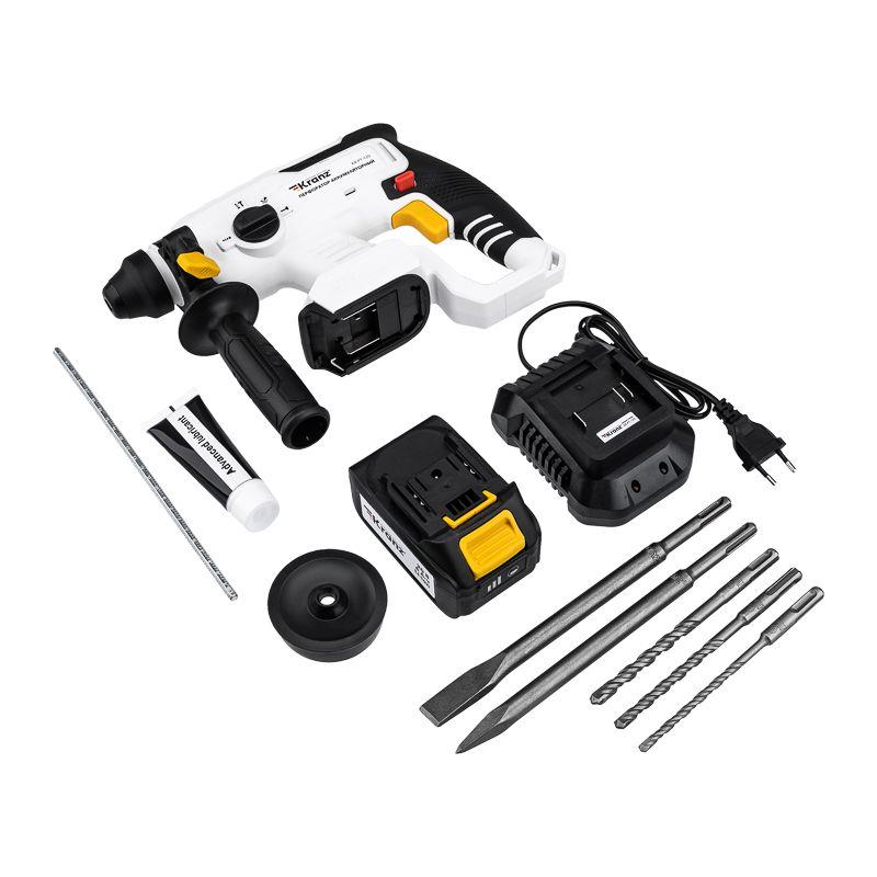  Перфоратор аккумуляторный SDS-plus 2.2Дж 1х4А.ч в кейсе Kranz KR-PT-120 фото в каталоге от BTSprom.by