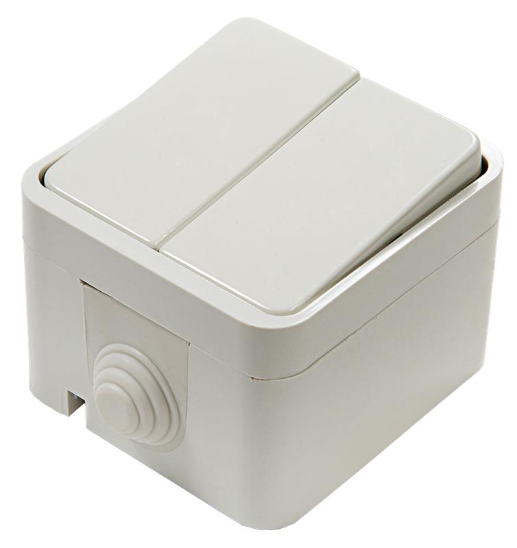 выключатель 2-кл. оп aqua 3200 10а ip44 п/герм. бел. asd / in home 4690612000435 от BTSprom.by