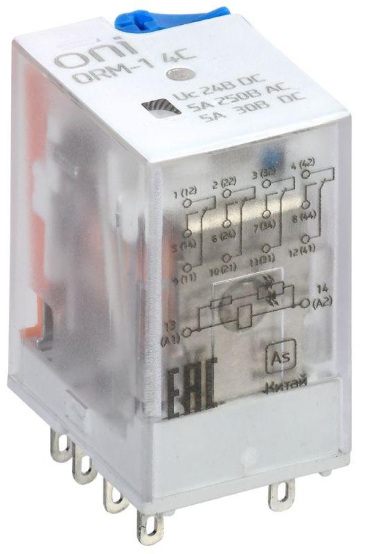 реле интерфейсное orm-1 4c 24в dc с led и тест. кнопкой oni orm-1-4c-dc24v-l-b от BTSprom.by