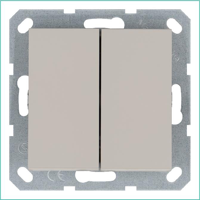 переключатель проходной 2-кл. 10а ip20 механизм тауп jasmart g3022t от BTSprom.by