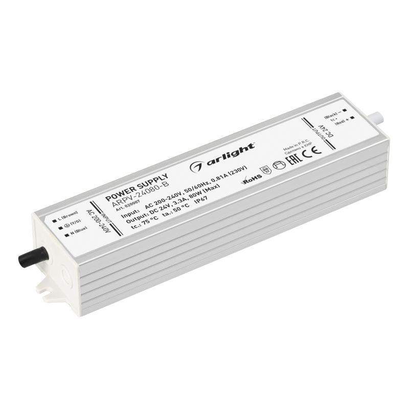 блок питания arpv-24080-b 24в 3.3а 80вт ip67 метал. 3 года arlight 020007 от BTSprom.by