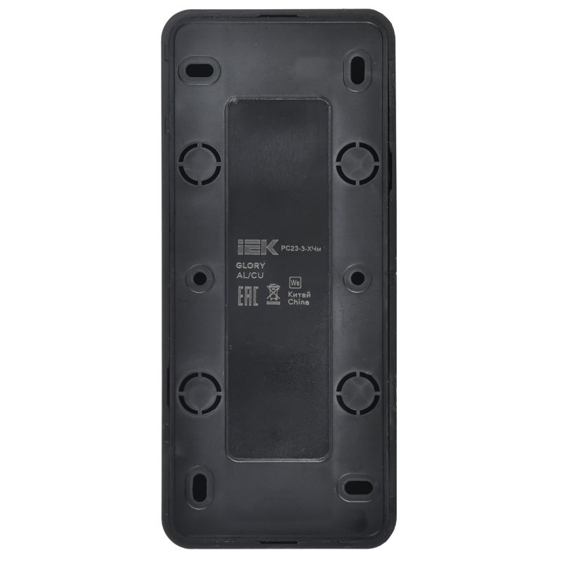  Розетка 3-м ОП GLORY РС23-3-ХЧм 16А с заземл. без защ. шторок черн. матов. IEK ERH31-K02M-16 фото в каталоге от BTSprom.by