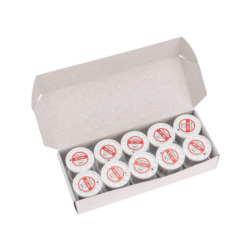  Припой ПОСу 95-5 100г d1мм (олово 95% сурьма 5%) бессвинцовый ГОСТ 21931-76 катушка Rexant 09-3511 фото в каталоге от BTSprom.by