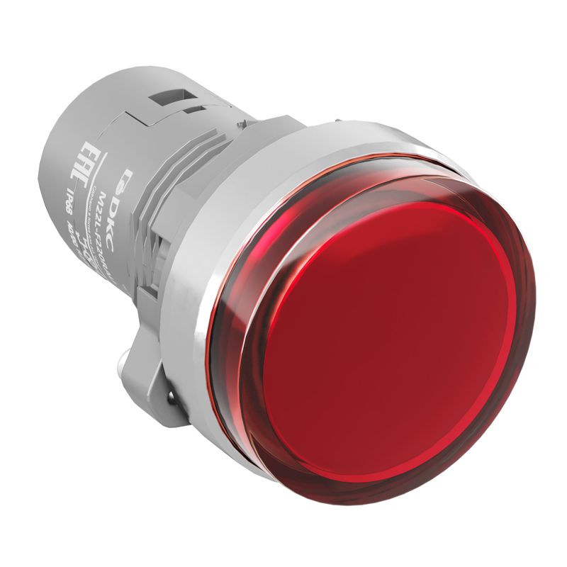 лампа сигнальная со встроенным диодом 220в алюм. кольцо зажим push-in красн. dkc m22l-f220rau от BTSprom.by