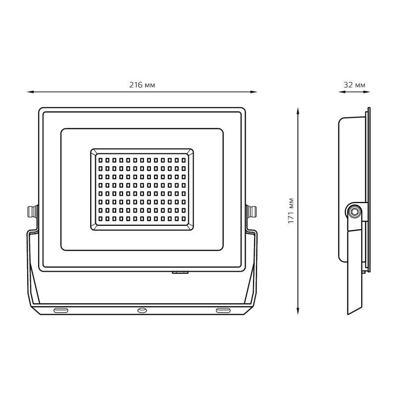  Прожектор светодиодный Elementary 100Вт IP65 6500К 8500лм PROMO G3 черн. GAUSS 613100100P фото в каталоге от BTSprom.by
