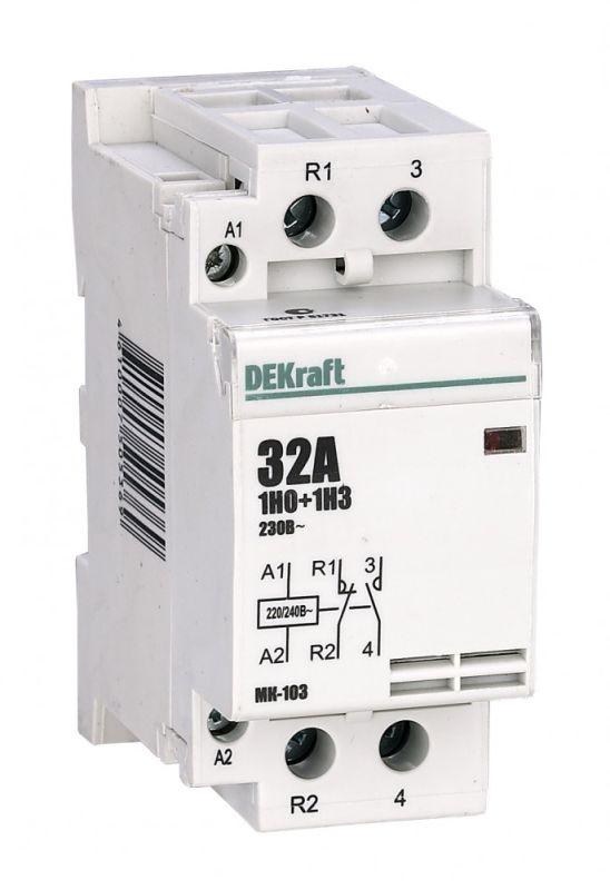 контактор модульный мк-103 1но+1нз 40а 230в dekraft 18079dek от BTSprom.by