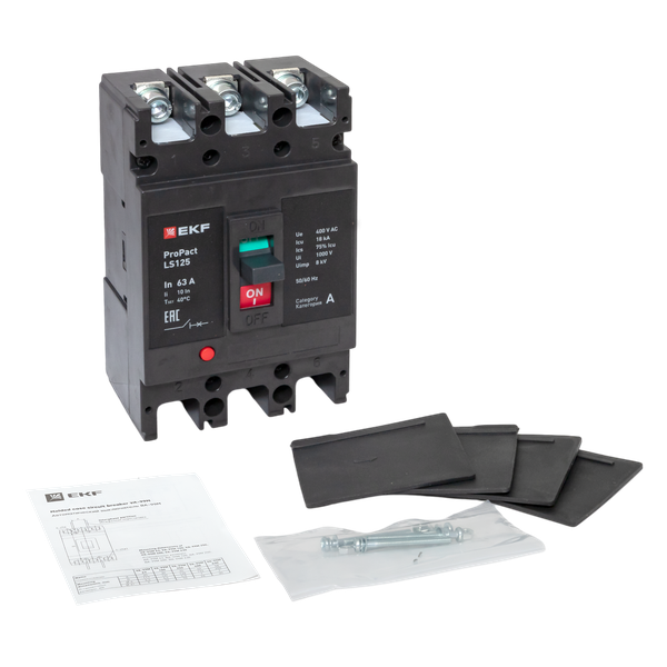  Выключатель автоматический 3п 63А 18кА LS125 ProPact EKF mccb-125-18-3-63-ls фото в каталоге от BTSprom.by