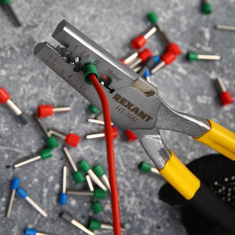  Пресс-клещи для обжима втулочных наконечников 0.5-16кв.мм (HT-16M) Rexant 12-3208 фото в каталоге от BTSprom.by