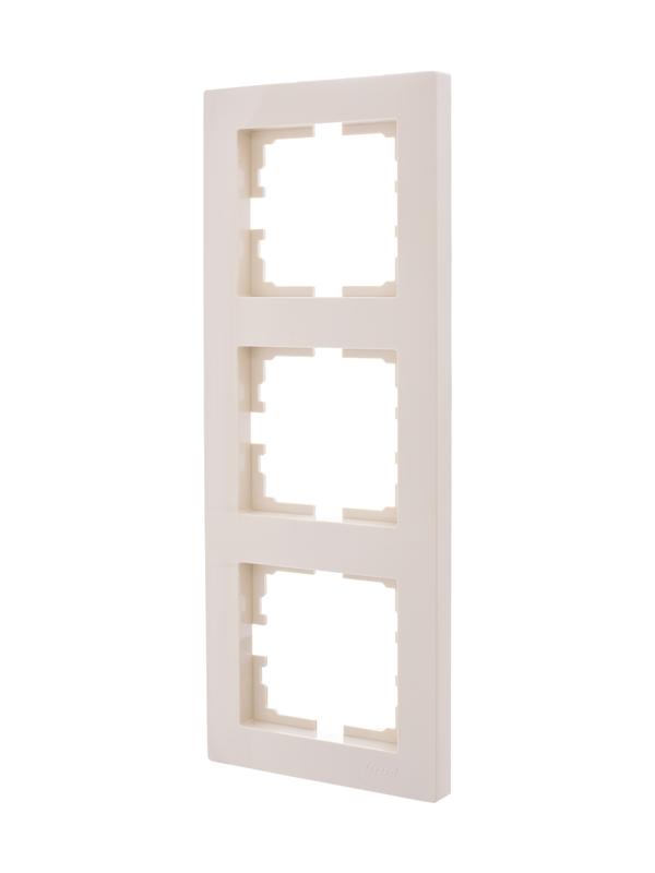  Рамка 3-местн. вертик. VESNA кремов. LEZARD 742-0300-153 фото в каталоге от BTSprom.by