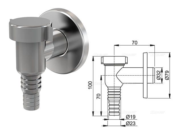сифон для стиральной машины наружный хромированный, alcaplast aps1-bl-01 от BTSprom.by