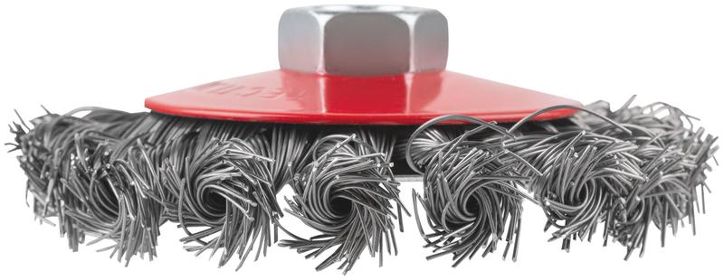  Корщетка-колесо с наклоном гайка М14 стальная витая проволока 100мм блистер КУРС 39087 фото в каталоге от BTSprom.by